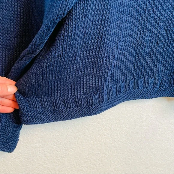 Vintage Navy Blue USA American Flag Oversized Knit Scoop Neck Sweater | XXL - Picture 4 of 5